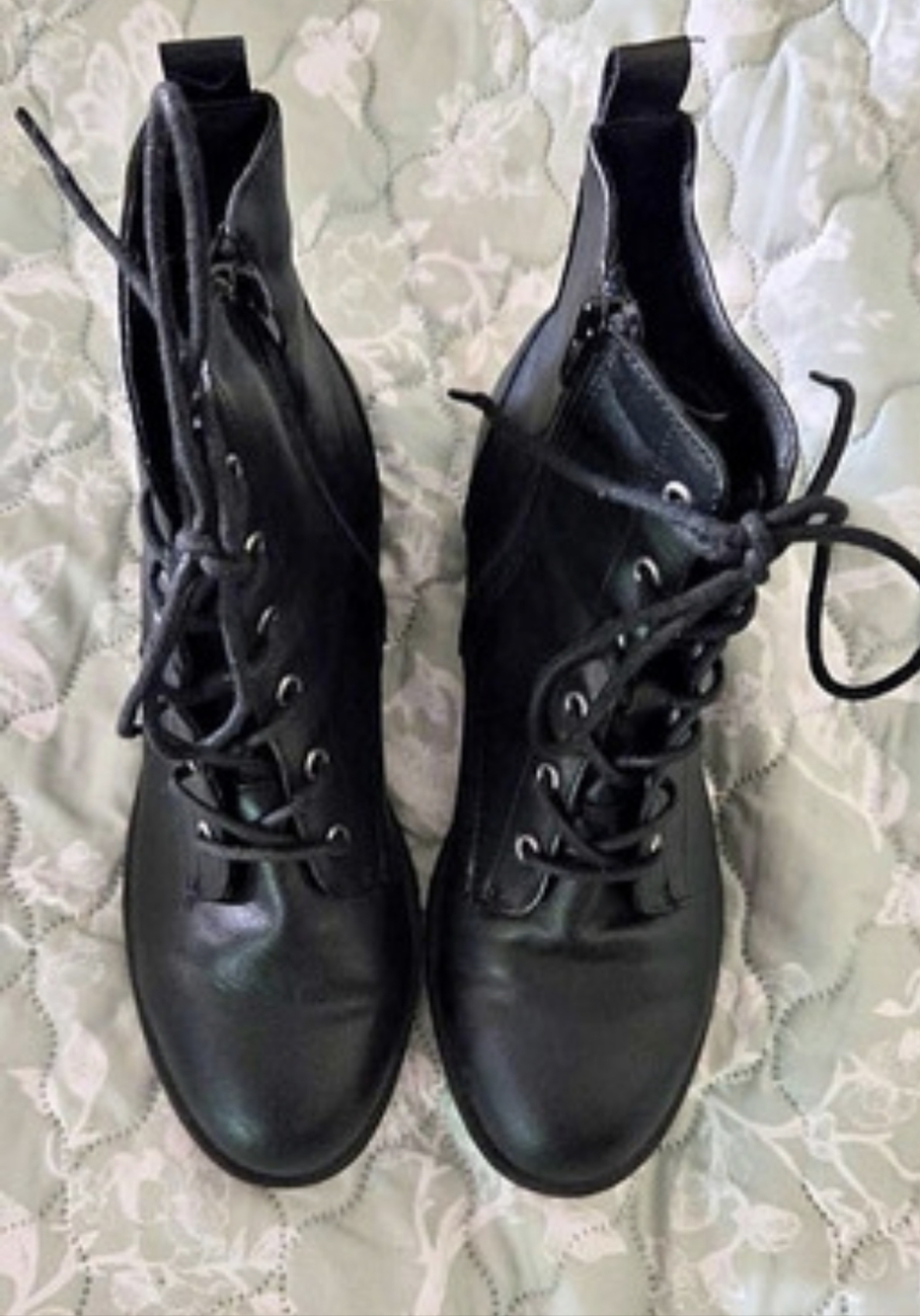 Sun + Stone Black Lace-Up Combat Boots